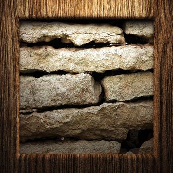 wooden plate on wall made in 3d