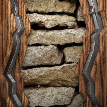 wood on wall made in 3D