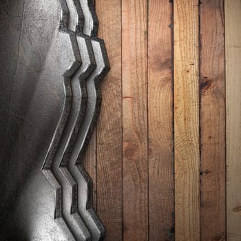 metal on wall made in 3d