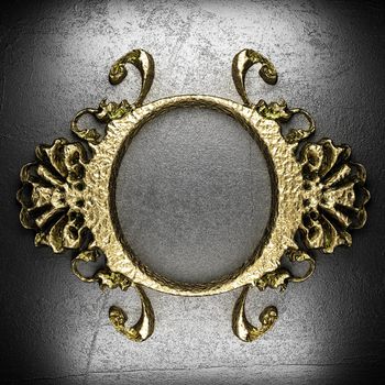 vintage golden frame on the wall