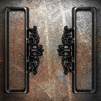 iron vintage ornament on wall