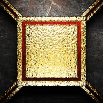 golden plate on wall