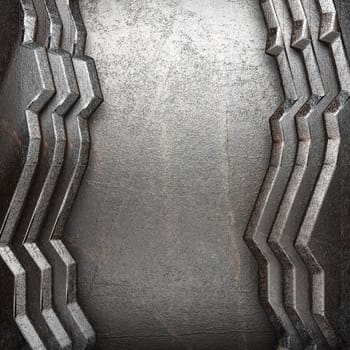 metal on wall made in 3d