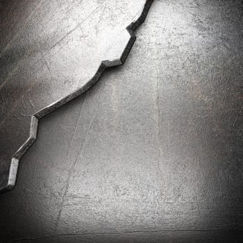 metal on wall made in 3d