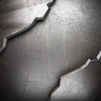 metal on wall made in 3d