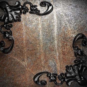 iron vintage ornament on wall