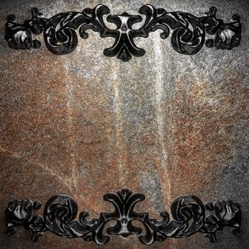 iron vintage ornament on wall