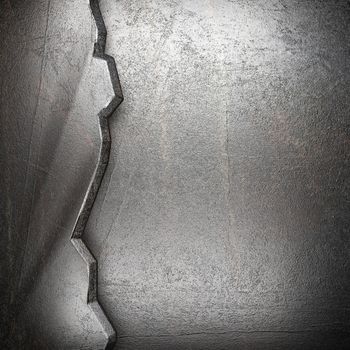metal on wall made in 3d