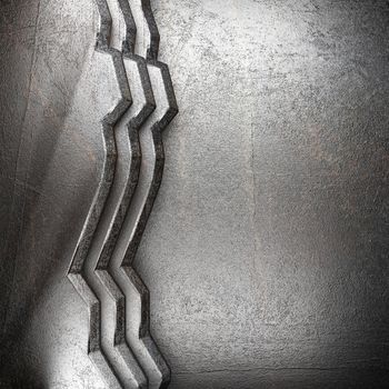 metal on wall made in 3d