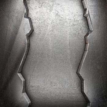 metal on wall made in 3d