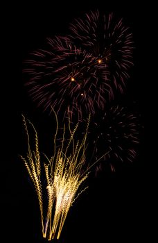 beautiful fireworks against the dark sky, fireworks