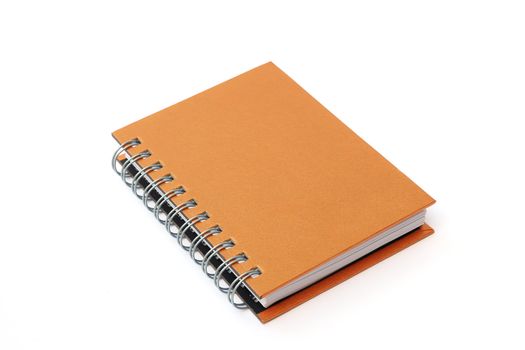 Brown notebook isolated on white background 
