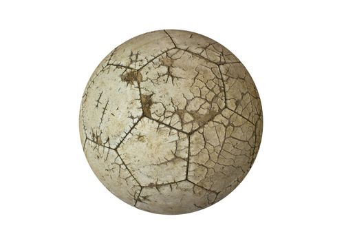 Ball old used white for soccer or football