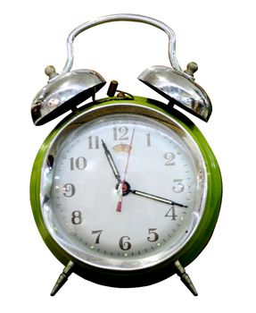 Alarm clock on white background