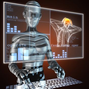 human radiography scan on LED