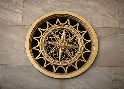 Wall Mounted ventilation grille, brass decorative decoration in the Soviet-style