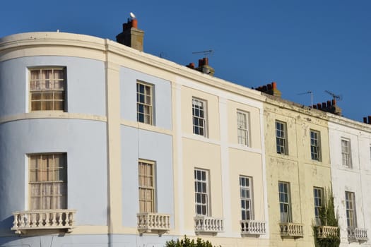 Row of Town houses with curved end