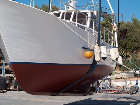 fishing boat ready for launching