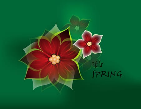 Flower art at green background