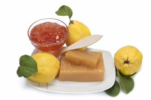 Still life with homemade  quince cheese and jelly