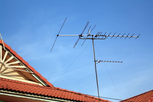 Antenna TV on blue sky