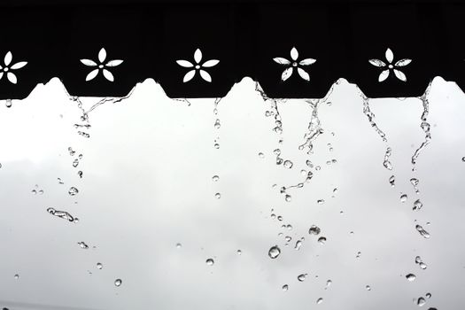 Drops of water from the roof