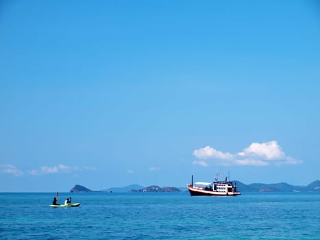 Enjoy boating at Ko Kham island, Sattahip, Chon Buri, Thailand