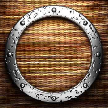 metal on wooden wall