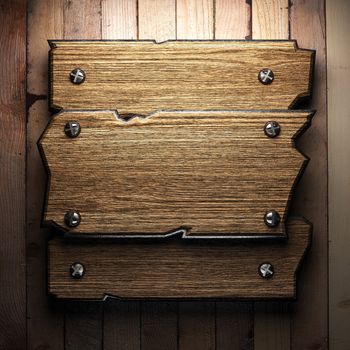 wooden plate on wall made in 3d