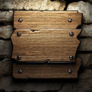 wooden plate on wall made in 3d