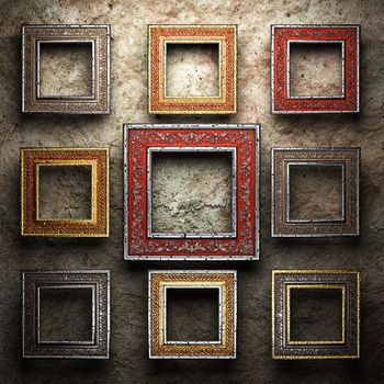 Antique ornament frame made in 3d