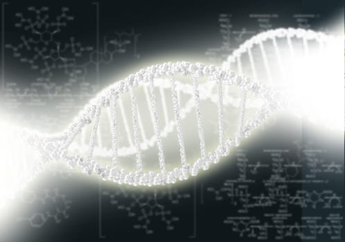 DNA helix against the colored background, scientific conceptual background