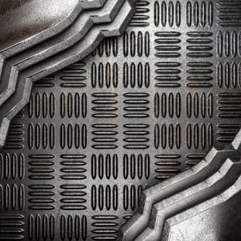 metal on wall made in 3d