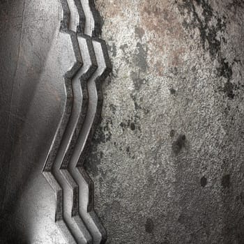 metal on wall made in 3D
