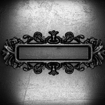 iron vintage ornament on wall