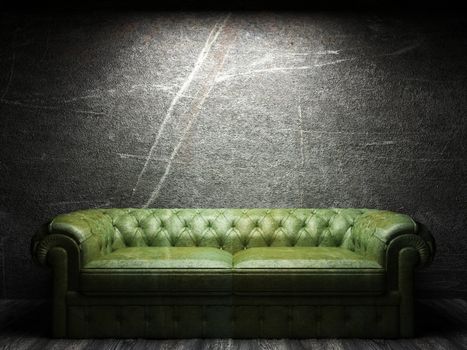 leather sofa in dark room