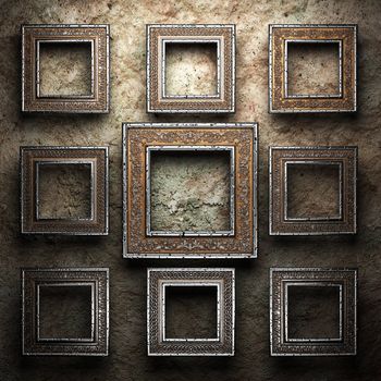 Antique ornament frame made in 3d