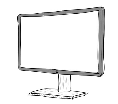 drawing monitor on a white background