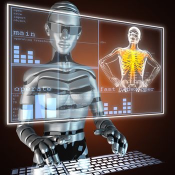 human radiography scan on hologram