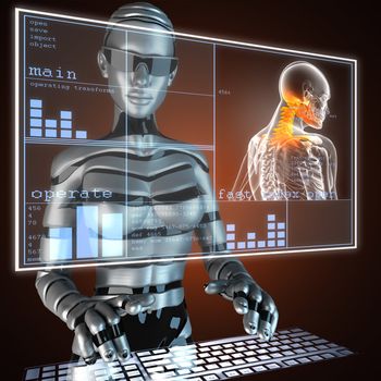 human radiography scan on hologram