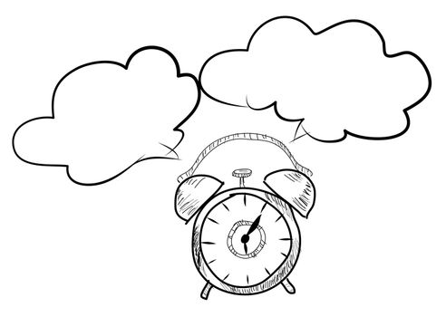 alarm clock with bubble speech