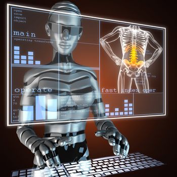 human radiography scan on hologram