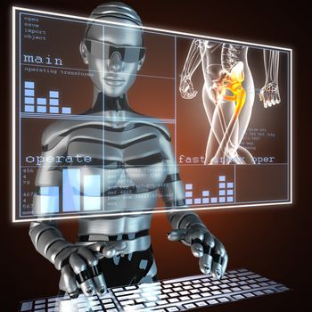 human radiography scan on hologram