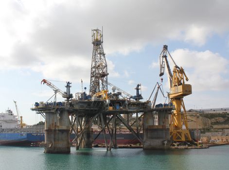 Oil Rig in port