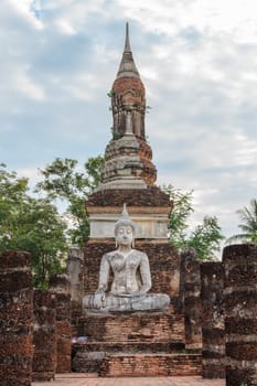 Buddha Statue at  Temple in Sukhothai Historical park , Thailand
