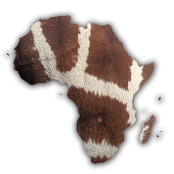 a map of africa with a giraffe texture