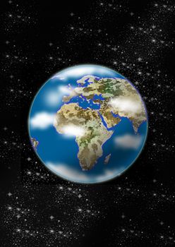 earth globe on the space