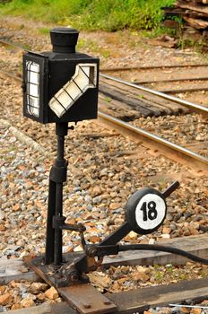 signal on railroad at railway station