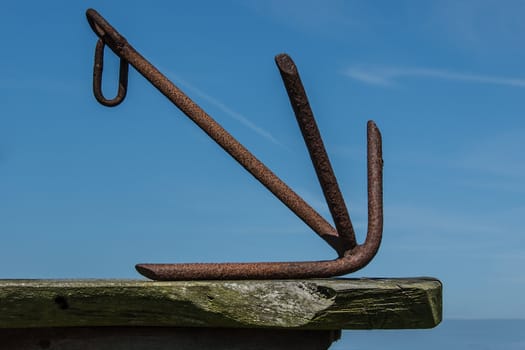 anchor on wooden board