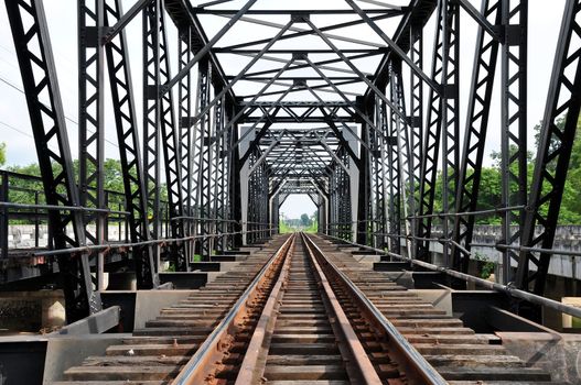 Bridge made ​​of steel. For the train to pass.